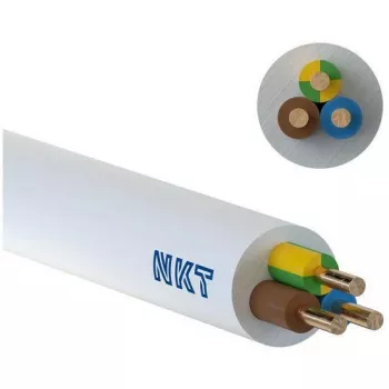 NKT YDYp 3x1.5 mm² 450/750V PVC Power Cable 100m Reel White
