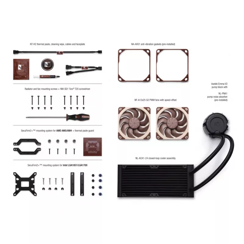 Noctua NL-LC1-24 Low-Profile CPU Air Cooler dla AMD AM4 (Ryzen) - Czarny/Brązowy