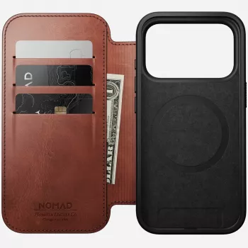 NOMAD Leather Case for iPhone 17 Pro z MagSafe i Portfelem