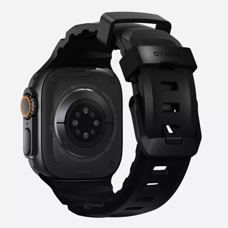 NOMAD Rocky Point Band do Apple Watch 46mm/49mm z FKM i tytanem (Carbon Black, Black Hardware)