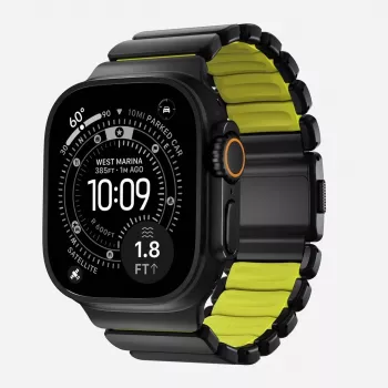 NOMAD Stratos Band - Titanium Bracelet for Apple Watch 49mm z FKM (Black Titanium, Volt FKM)