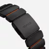 NOMAD Stratos Band - Bransoleta tytanowa do Apple Watch 49mm z FKM (Black Titanium, Ultra Orange FKM)