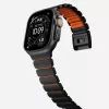 NOMAD Stratos Band - Bransoleta tytanowa do Apple Watch 49mm z FKM (Black Titanium, Ultra Orange FKM)
