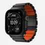 NOMAD Stratos Band - Bransoleta tytanowa do Apple Watch 49mm z FKM (Black Titanium, Ultra Orange FKM)