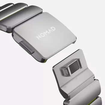 NOMAD Stratos Band - Titanowa bransoleta do Apple Watch 49mm z FKM (Natural Titanium, Volt FKM)