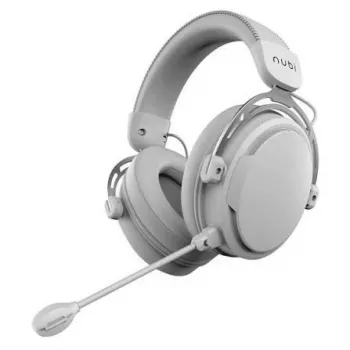 Nubi NH1 Przewodowy Nauszny Headset Gamingowy z Podświetleniem RGB, Przetwornikami 50mm, Mikrofonem Izolującym Hałas - Biały