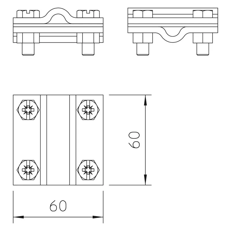 OBO Bettermann 252 8-10 V4A Krzyżowy łącznik dla przewodów 8-10 mm (5312318)