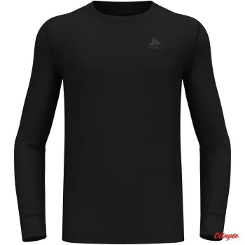 Odlo BL Top Koszulka z długim rękawem i okrągłym dekoltem Merino 200 dla mężczyzn, kolor czarny, rozmiar L