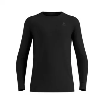 Odlo BL Top koszulka z długim rękawem i kołnierzem typu crew neck Merino 260 męska warstwa bazowa, czarna, rozmiar L