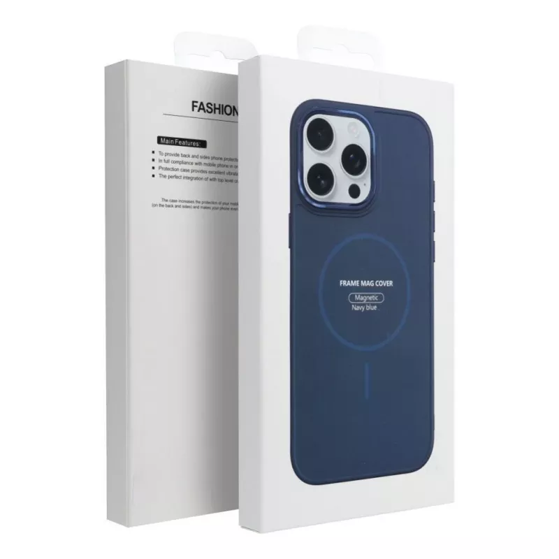 Etui OEM do iPhone 13 Mini Frame Mag Cover kompatybilne z MagSafe granatowe