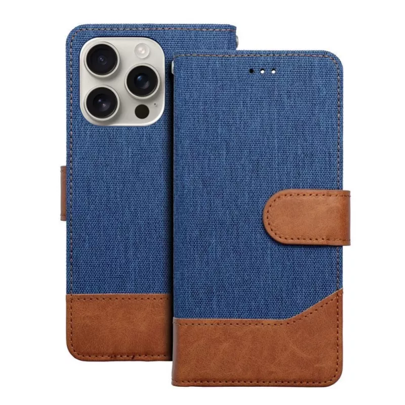 OEM Flip Case do iPhone 16 Pro Max Jeans Book Niebieski