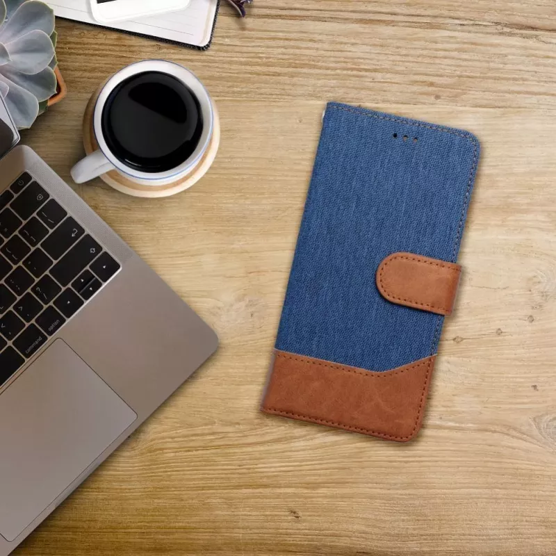 OEM Flip Case do iPhone 16 Pro Max Jeans Book Niebieski