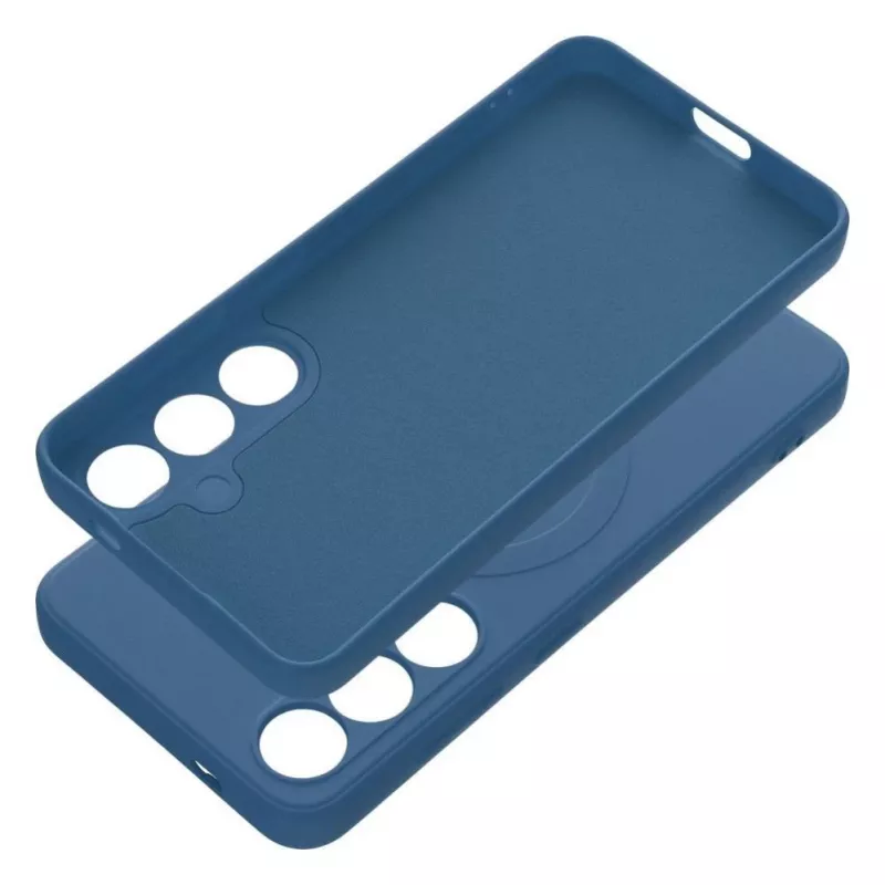 OEM Silikonowe etui MagSafe do Samsung Galaxy S24 z ochroną aparatu - niebieskie