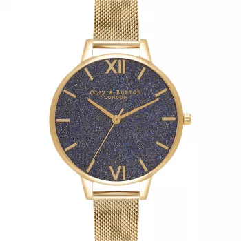 Zegarek damski OLIVIA BURTON Wishing Star OB16GD75 - 34 mm, różowe złoto, siateczka ze stali nierdzewnej