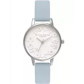 Zegarek damski Olivia Burton Abstract Floral OB16AR03 30 mm różowe złoto stal szlachetna szara skóra