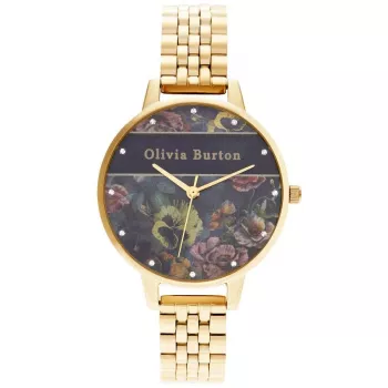 Zegarek damski Olivia Burton Celestial OB16VS01 34mm Koperta ze stali szlachetnej w kolorze różowego złota PVD Czarny skórzany pasek