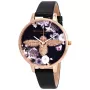 Zegarek damski Olivia Burton Enchanted Garden OB16EM02 - Koperta ze stali szlachetnej w kolorze różowego złota 38 mm, szary pasek skórzany, szara tarcza z motywem pszczoły