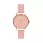 Zegarek damski Olivia Burton Midi Dial OB16MD77 - 30 mm, koperta ze stali szlachetnej pokryta różowym złotem PVD, szary pasek skórzany, szara tarcza
