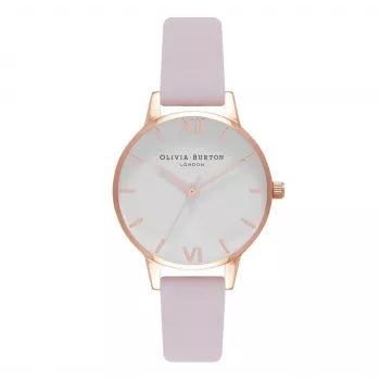 Zegarek damski OLIVIA BURTON Midi Dial OB16MDW36 - koperta ze stali nierdzewnej 30 mm, szary pasek skórzany, mechanizm kwarcowy