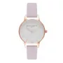 Zegarek damski OLIVIA BURTON Midi Dial OB16MDW36 - koperta ze stali nierdzewnej 30 mm, szary pasek skórzany, mechanizm kwarcowy