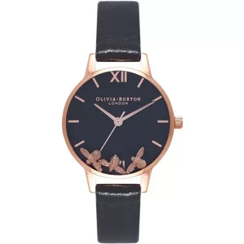 Olivia Burton OB16CH06 Zegarek Damski Kwarcowy Chronograf 30 mm Szara Skóra