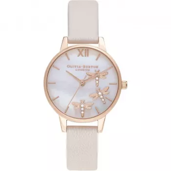 Olivia Burton OB16GB01 Zegarek damski z tarczą brokatową i bransoletą ze stali nierdzewnej 30 mm