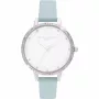 Zegarek damski Olivia Burton Rainbow Bee OB16RB19 - 34mm, różowe złoto i szara skóra