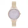 Olivia Burton Women's Sparkle Bee Watch OB16SP16 - 34mm Silver Dial Grey Leather Strap