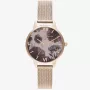 Zegarek damski Olivia Burton Sparkle Butterfly OB16SP21 - 30mm srebrna siateczka stalowa