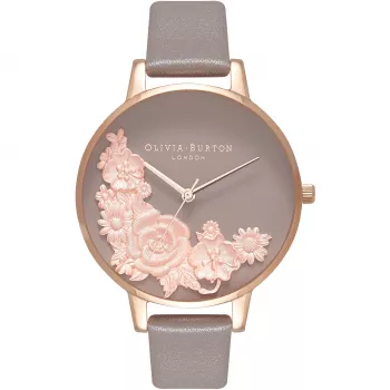 Zegarek Olivia Burton Sparkle Florals OB16FS99 - 38mm Różowe Złoto Stal Nierdzewna