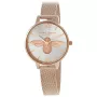 Zegarek damski Olivia Burton OB16AM161 34mm Koperta ze stali szlachetnej w kolorze różowego złota, szary pasek skórzany, abstrakcyjny kwiatowy cyferblat
