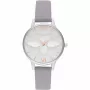 Zegarek damski OLIVIA BURTON OB16AM163 - 30mm koperta ze stali nierdzewnej, biała tarcza, szary skórzany pasek
