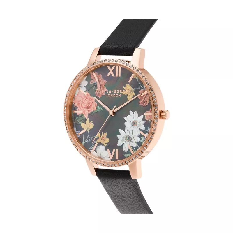 Zegarek damski OLIVIA BURTON OB16BF31 38mm Różowe Złoto Stal Szlachetna Szara Skóra