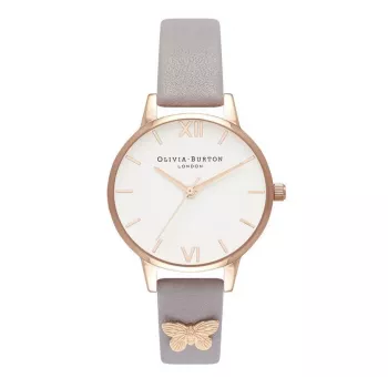 Zegarek damski Olivia Burton OB16MDW39 30mm Stal nierdzewna Skóra Szary