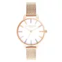 Zegarek damski Olivia Burton OB16RB24 34mm srebrna stal nierdzewna biała tarcza tęczowa pszczoła szara skóra