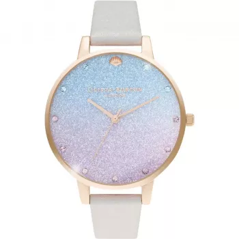 Zegarek damski OLIVIA BURTON OB16US47 38 mm Różowe Złoto Szara Skóra