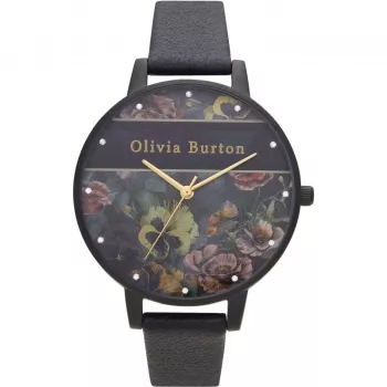 Zegarek damski OLIVIA BURTON OB16VS05 38mm Koperta ze stali nierdzewnej Biała tarcza Szary pasek skórzany