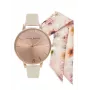 Zegarek damski Olivia Burton OBGSET51 30mm Różowe Złoto Stal Szlachetna i Szara Skóra
