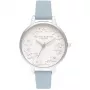 Zegarek damski OLIVIA BURTON Wishing Watch OB16AR04 - Koperta ze stali nierdzewnej 34mm, Szary pasek skórzany, Biało-srebrna tarcza z motywem niebiańskim
