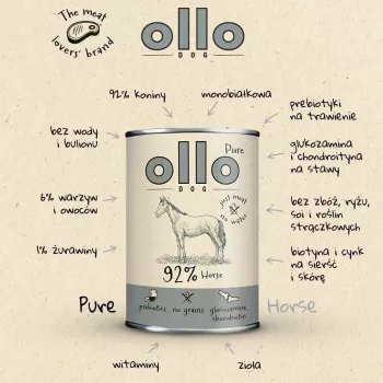 OLLO Pure Horse Mono Mokra Karma dla Psów 850g