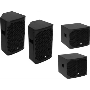 OMNITRONIC zestaw PA AZX Passive M - 2x 10 inch pasywne kolumny PA, 150W RMS/300W szczytowa każda, 8 omów, sklejka, czarny 20000528