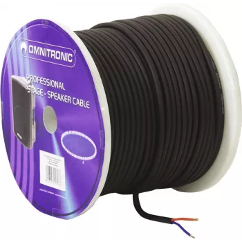 OMNITRONIC Kabel głośnikowy 2x1,5 mm² 50 m Czarny Odporny na Przetarcie 3030011L
