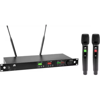 OMNITRONIC UHF-602 2-kanałowy bezprzewodowy system mikrofonowy 823-832/863-865 MHz 13063602