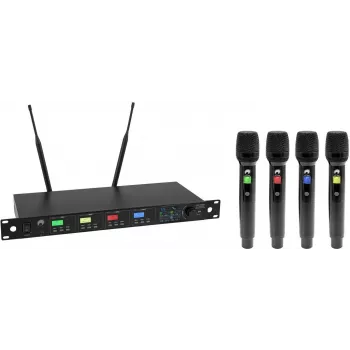OMNITRONIC UHF-604 4-kanałowy bezprzewodowy system mikrofonowy UHF 520-554 MHz 13063605