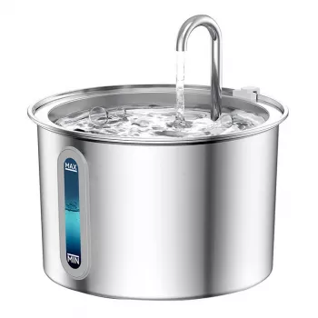 Oneisall Fontanna/Pojnik ze Stali Nierdzewnej dla Psa i Kota, 3.2L, Potrójna Filtracja, Ultra-Cicha Pompa