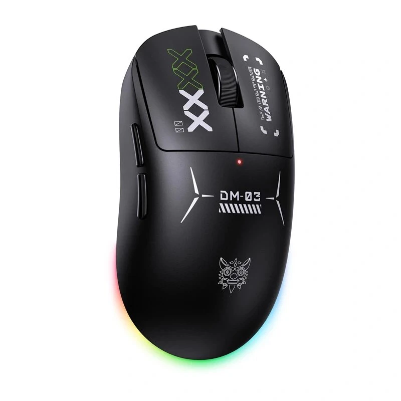 ONIKUMA DM03 RGB mysz gamingowa – przewodowa optyczna 6400 DPI, 7 programowalnych przycisków, ergonomiczna dla praworęcznych, czarna