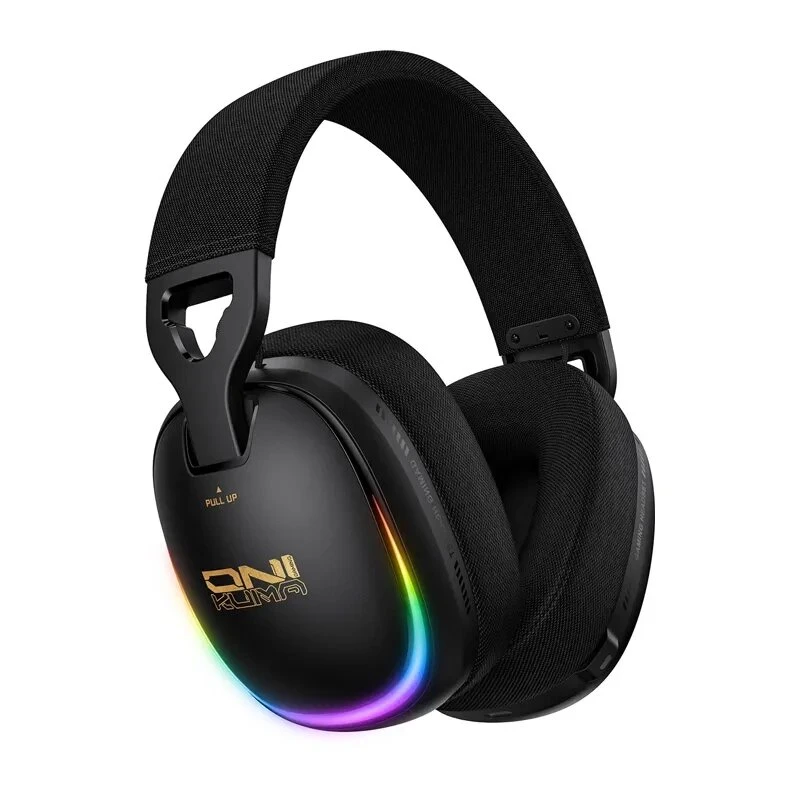 ONIKUMA GT805 Przewodowy zestaw słuchawkowy do gier z podświetleniem RGB LED, przetwornikami 50mm, elastycznym mikrofonem (czarny)