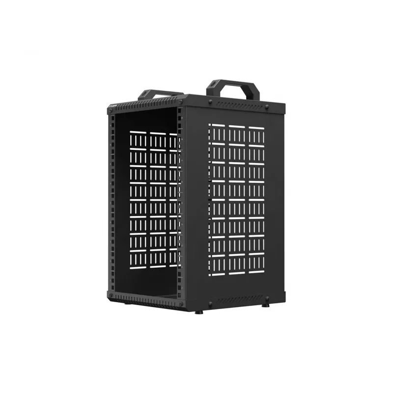 Open Rack 10 9U 280x300 czarna wisząca rama rack z otwartą konstrukcją