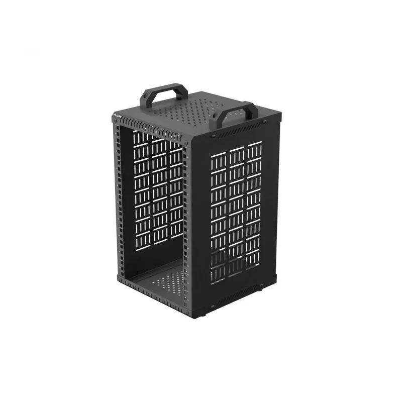Open Rack 10 9U 280x300 czarna wisząca rama rack z otwartą konstrukcją
