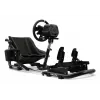 Oplite 104317 NitroKart V2 Racing Cockpit – Czarna stalowa rama sim racing z regulowanym fotelem kubełkowym